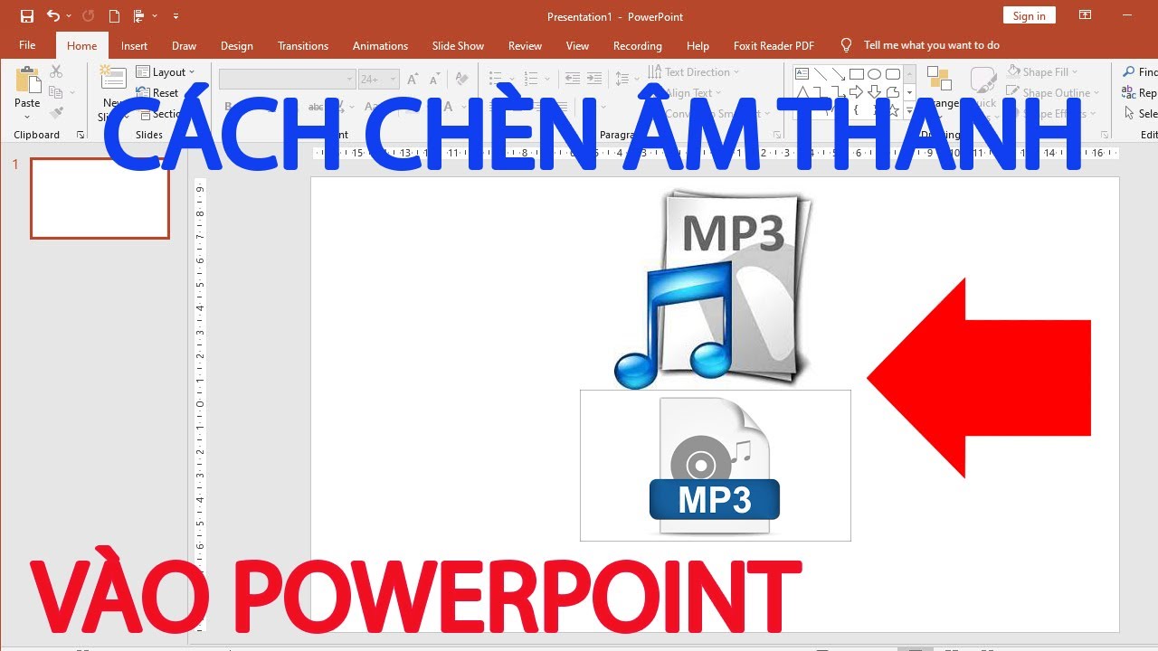 Cách chèn âm thanh và video trong powerpoint