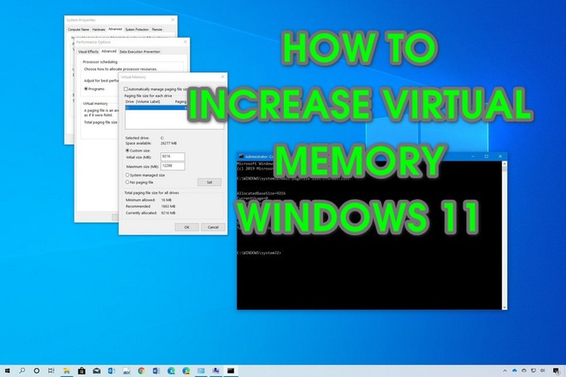 Cách tăng dung lượng bộ nhớ ảo trên Windows