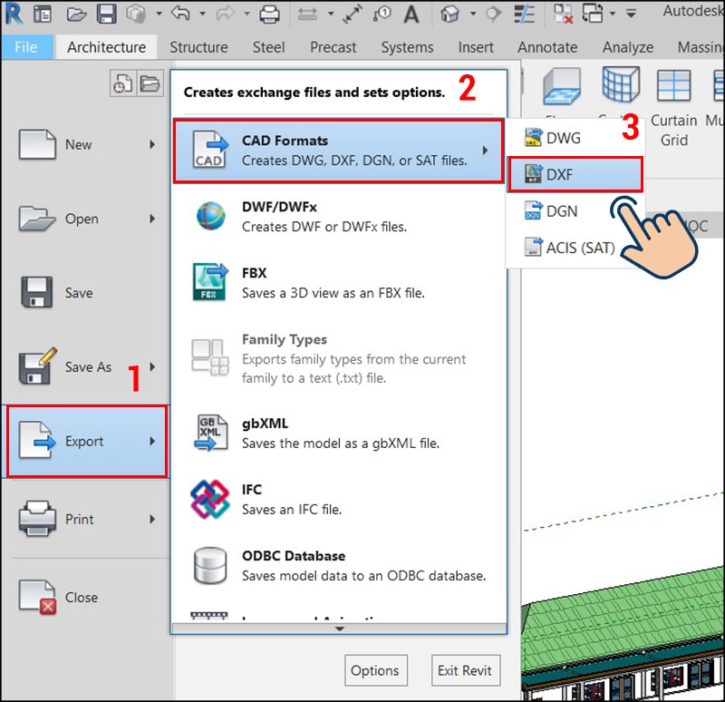 Cách xuất file Revit sang Sketchup không bị lỗi