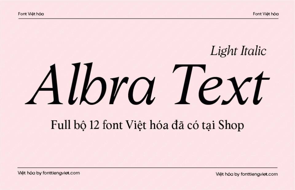 Font Albra Text Light Italic